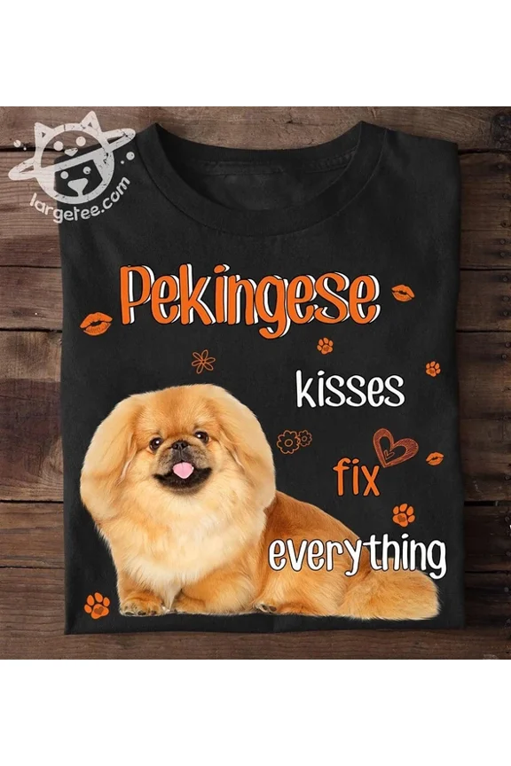 Pekingese Kisses Fix Everything Dog Lover Unisex S-5XL Hot Trending Shirt, Vintage Birthday Gift