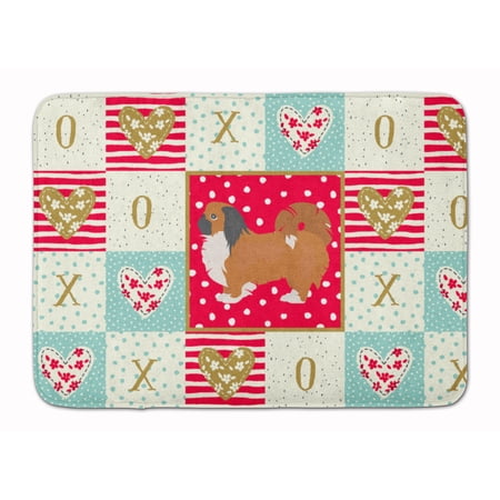 Pekingese Love Machine Washable Memory Foam Mat Red