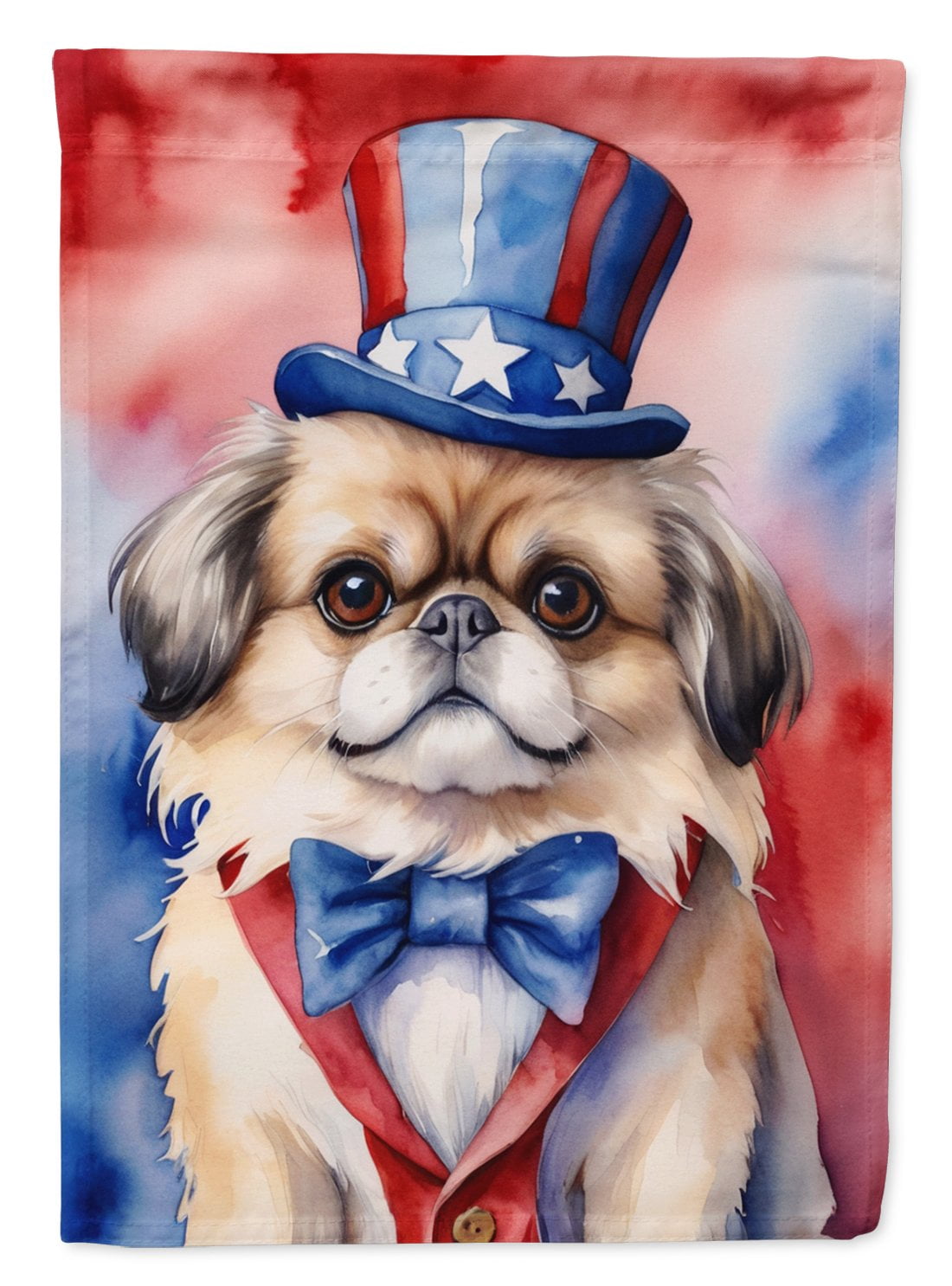 Pekingese Patriotic Garden Flag 11.25 in x 15.5 in