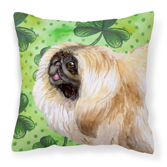 Pekingese St.Patricks Fabric Decorative Pillow