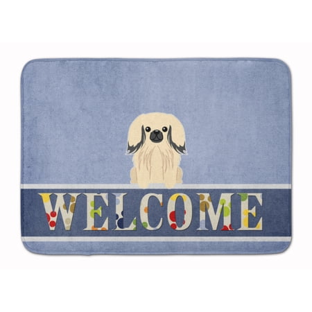 Pekingnese Cream Welcome Machine Washable Memory Foam Mat