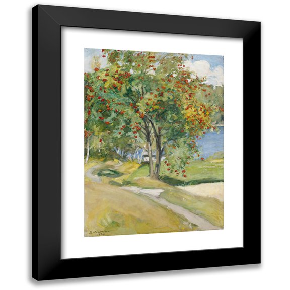 Pekka Halonen 11x14 Black Modern Framed Museum Art Print Titled - Rowan Tree (1908)
