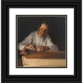 thumbnail image 1 of Pekka Halonen 12x12 Black Ornate Wood Framed Double Matted Museum Art Print Titled: The Kantele Player (1892), 1 of 5