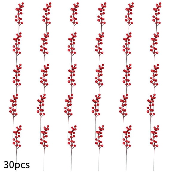 Pekkaxy 10.64 inch Artificial Holly Berry Decorations, Long-Lasting Vibrant Red Color for Festive Displays, Perfect for Wreaths, Christmas Trees, and Home Decor