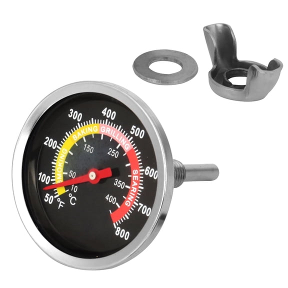 Pekkaxy 2.64" Smoker Temperature Grill Thermometer Gauge Charcoal Grill Pit Smoker Thermometer Heat Indicator for Cooking BBQ Meat, 50-800 Temp Gauge