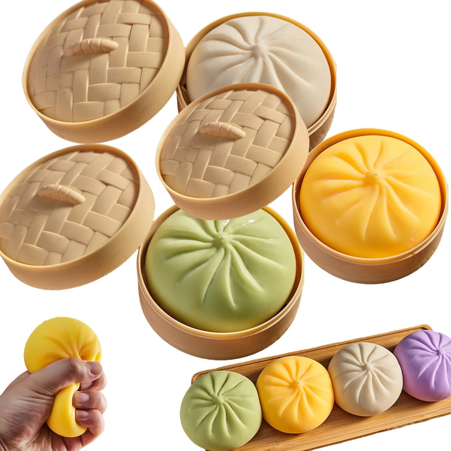 Pekkaxy 2026 New Dumpling Squishy Large With Steamer Box Super Soft 