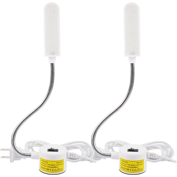 Pekkaxy 30LEDs Sewing Machine Light, LED Portable Work Light, Flexible Gooseneck Lampe with Magnetic Base for Workbench Lathe Drill Press(White)