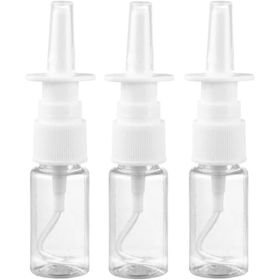 Pekkaxy 3pcs 10ml Nasal Spray Bottles Mist Spray Bottle Clear Empty Rhinitis Care Sprayer Direct Spray Container for Saline Essential Oils