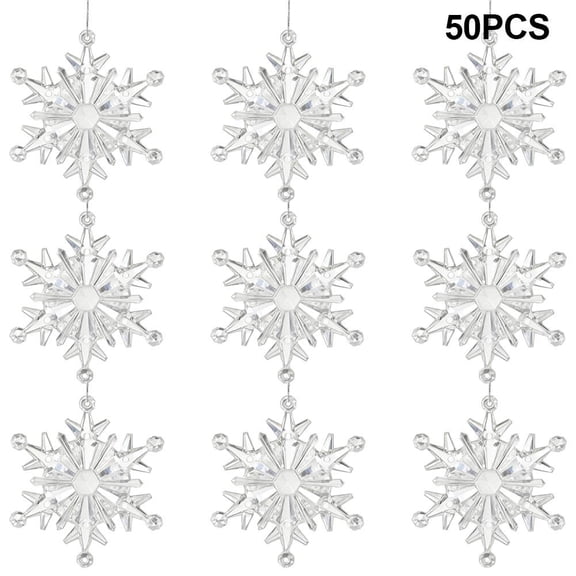 Pekkaxy 5.12 Inch Glass Crystal Christmas Ornament, Shatter-Resistant Waterdrop Design with Silver Hanging Rope, for Tree Wreath Window Holiday Party Wedding