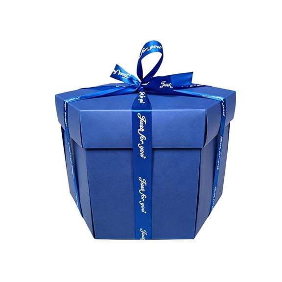 Pekkaxy 5-Layer Exploding Gift Box, 9.65 x 6.30 x 4.92 in, Unfolds to Reveal Photo Pockets and Hidden Compartments, Perfect for DIY Birthday and Anniversary Surprises