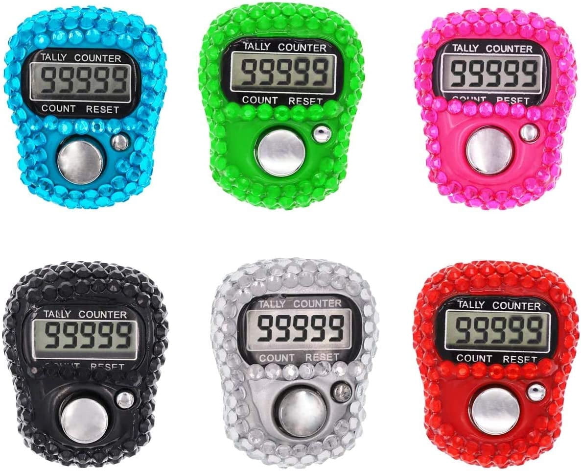 Pekkaxy 6 Pcs Finger Counter -Islamic Tasbih Bead- 5 Digital LED ...