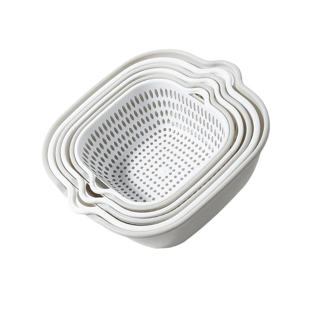 Mini Large Extra Large Pekkaxy 6-Piece Plastic Drainer Basket Set, Small, Large & Extra-Large ...