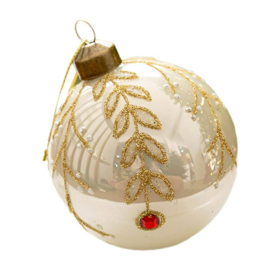 Pekkaxy 8cm Colorful Christmas Glass Ball Decorations Round Plastic Holiday Xmas Hanging Set Party Tree Ornaments Decors