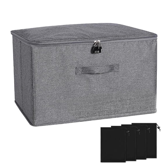 Pekkaxy Adult Privacy Lock Box with 4 Storage Bags, 15x10x6.3 Inch Secure Storage for Personal Items, Home Storage for Sensitive Accessories and Clothing