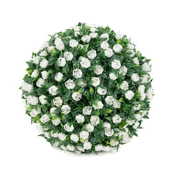 Pekkaxy Artificial Hanging Topiary Ball, 8 Inches, Adds Vibrant Greenery Without Maintenance, Perfect for Porch, Patio, or Wedding Decor