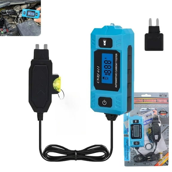 Pekkaxy Automotive Circuit Fault Probe Tester, High-Precision Current Tester, 20A 48V Car Relay Fuse Blade Checker, Built-in Front Light with Blue Backlit LCD Screen