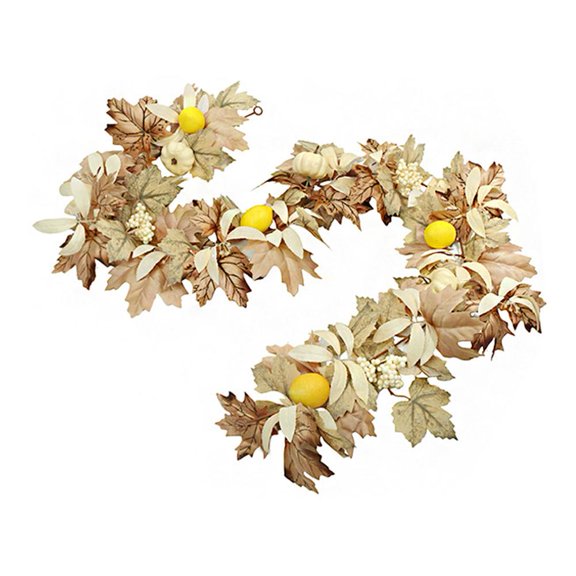 Pekkaxy Autumn Garland Hanging Decorations, 5.6FT Artificial Maple Leaf Vines Hanging Fall fo Garlands, Thanksgiving Decoration