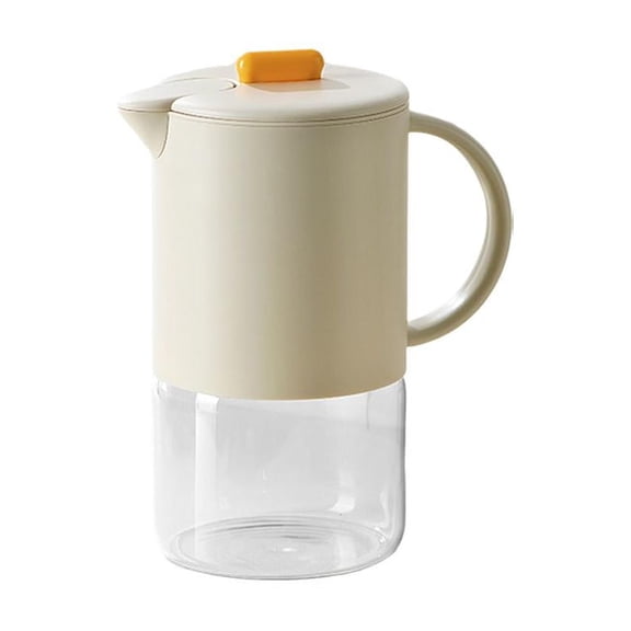 Pekkaxy Borosilicate Glass Pitcher, 62 oz with Auto-Open Spout, Leak-Proof Beverage Server for Tea and Juice