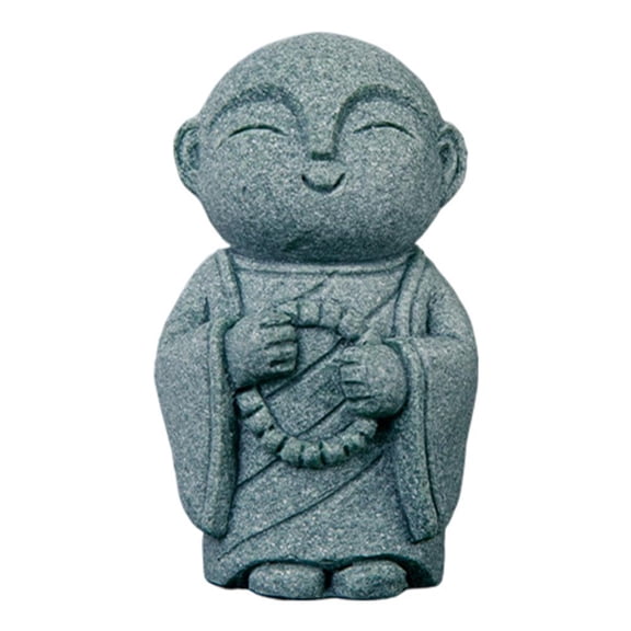 Pekkaxy Buddha Stone Statue Little Buddhist Monks Tibetan Buddhism Figurines Zen Garden Garden Statues Decor Ornament Buddhist Aquarium