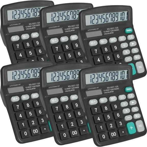 Pekkaxy Calculator Bulk, 12 Digits Calculators Desktop with Large LCD Display and Sensitive Butto, Solar and Battery Dual Power, Desk Calculator