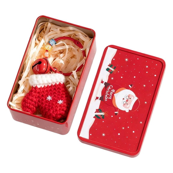 Pekkaxy Carroterr Crochet Christmas Keychain Pendant, Hand-knitted Ornaments Car Pendant With Bells, Christmas Santa Claus Glove Hat Keychain