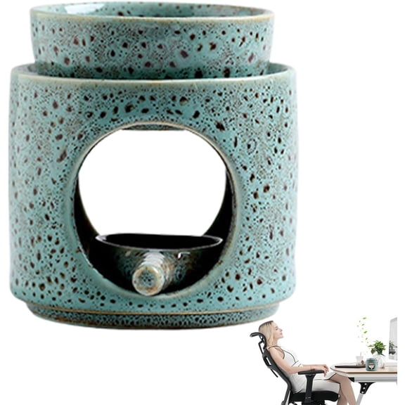 Pekkaxy Ceramic Tea Light Candle Holder - Ceramic Oil Burner Diffuser, Oil Wax Melts Cylindrical Separator Model, Tea Light Wax Melt Warmer, Candle Burnerfor Home Office Decor