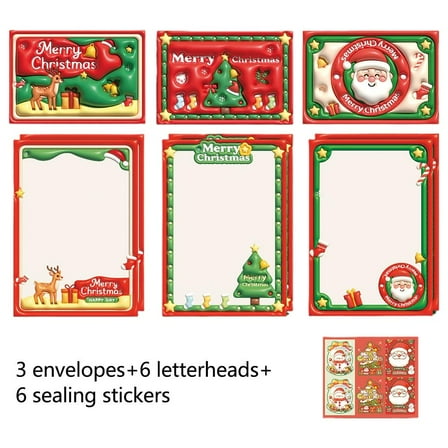 Pekkaxy Christmas Envelope Greeting Cards Set, Family Holiday Gift Card Envelopes