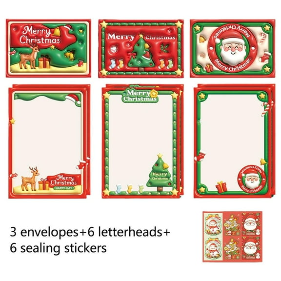 Pekkaxy Christmas Envelope Greeting Cards Set, Family Holiday Gift Card Envelopes