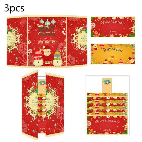 Pekkaxy Christmas Money Card with Santa Design - Festive Cash Greeting Card For Holiday Red Money Card Gifts, Surprise For Fa