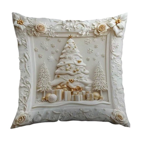 Pekkaxy Christmas Pillow Covers, 20x20 Inch Set of 4, Soft Holiday Decor for Sofa and Bed, Cozy Seasonal Accents for Living Room Festive Gatherings