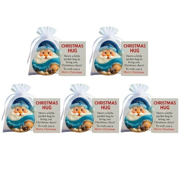 Pekkaxy Christmas Pocket Hug Token 2025, Mini Santa Charm with Encouragement Card Keepsake