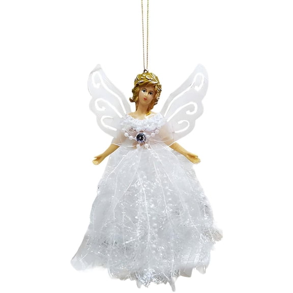 Pekkaxy Christmas Tree Pendant Doll, Angel Ornaments Christmas Tree Pendant Decoration, Silver Wing Angel Decoration, Cute Xmas T-ree Decor, Handmade Craft Doll, Multi-Color Design for Holiday and Home Decor