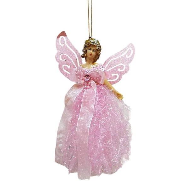 Pekkaxy Christmas Tree Pendant Doll, Angel Ornaments Christmas Tree Pendant Decoration, Silver Wing Angel Decoration, Cute Xmas T-ree Decor, Handmade Craft Doll, Multi-Color Design for Holiday and Home Decor