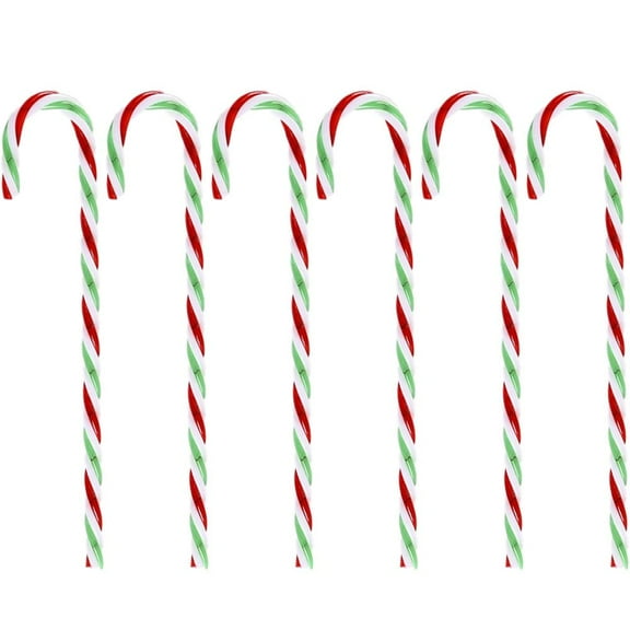 Pekkaxy Classic Christmas Candy Cane Ornaments, Red and White Hanging Decorations, 6 Pack