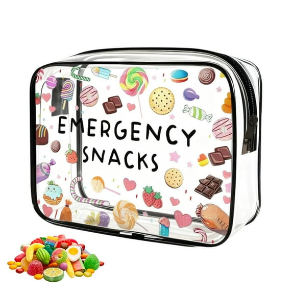 Pekkaxy Clear Plastic Snack Bag 7.87x5.91 Inches with Zipper, Easy View Organization for Cosmetics Toiletries Travel, Portable Pouch for School Outings Daily