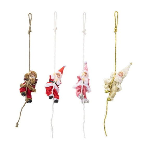 Pekkaxy Climbing Santa Claus Rope Decoration, Hanging Christmas Tree Ornament for Holiday Home Decor