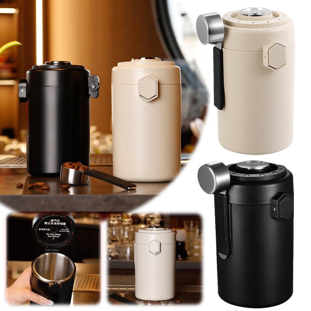 Container Humdity Control Tea Pekkaxy Coffee Canister Airtight 600ml Stainless Steel Coffee Bean ...