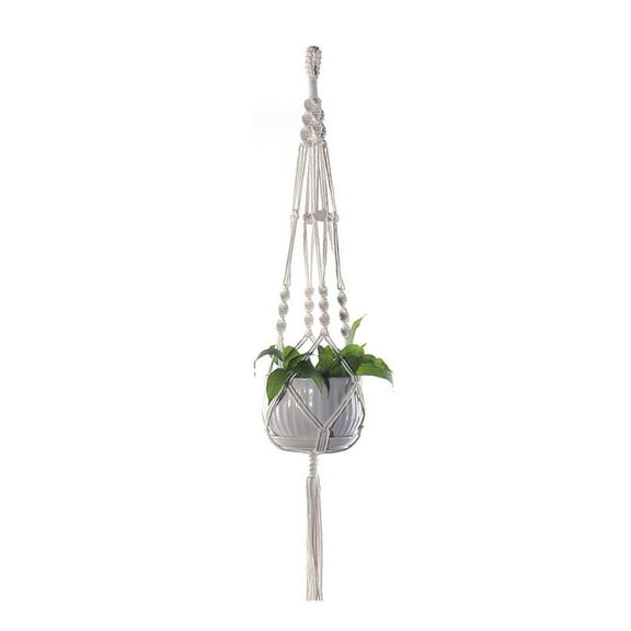 Pekkaxy Cotton Rope Plant Hanger, 41.34 Inches Long, Space-Saving Hanging Solution, Perfect for Balconies and Indoor Gardens