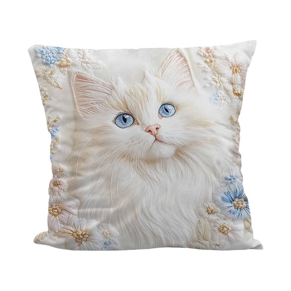 Pekkaxy Decorative Throw Pillow, 18x18 Inch, Polyester, Exquisite Embroidered Design, Adds Elegant Artistic Touch to Sofa or Bed
