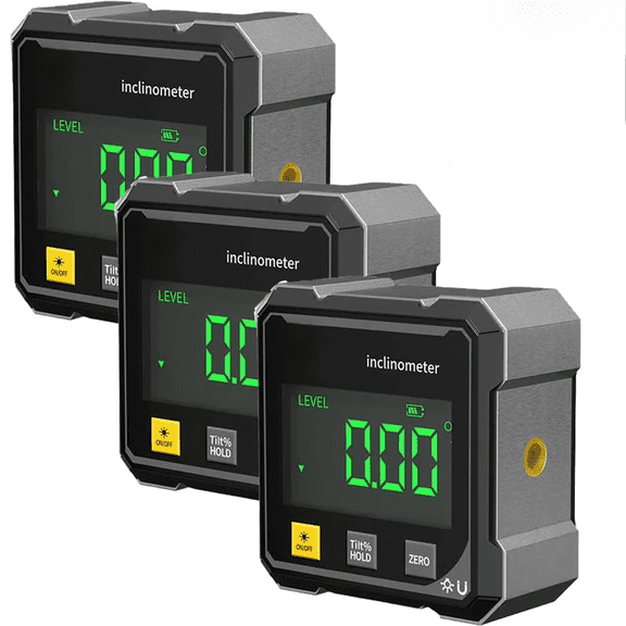 Pekkaxy Digital Angle Finder with Electronic Laser - 4-Side Strong Magnetic Angle Gauge, Magnetic Electronic Level Angle Finder Tool Protractor Inclinometer Woodworking Tools for Table Saw