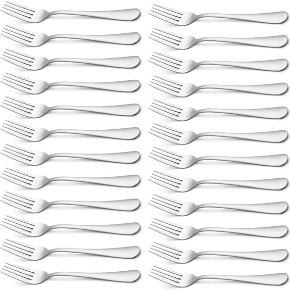 Pekkaxy Dinner Fork 8 Inches, Forks Set of 12 Premium Food Grade Stainless Steel Forks for Home Kitchen Party Restaurant, Mirror Polished Dishwasher Safe