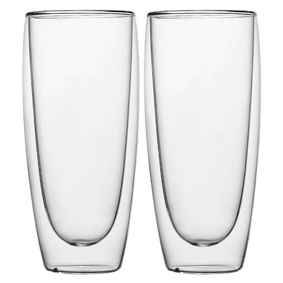 Pekkaxy Double-Wall Insulated Glass Cups, 16 oz or 22 oz Capacity, Keeps Drinks Hot or Cold Longer, Perfect for Cocktails, Iced Coffee, and Beverages