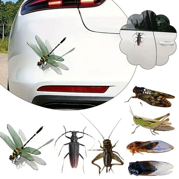 Pekkaxy Dragonfly Car Vinyl Decal, 3D Car Stickers, Realistic Dragonflys Car Accessories for Vehicle Windows, Bumpers and Laptops