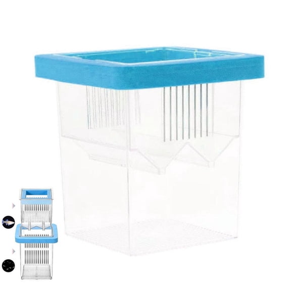 Pekkaxy Floating Aquarium Fish Breeding Incubator Box with Suction Cups - Isolation Hatchery for Guppy Fry Shrimp Betta Clownfish