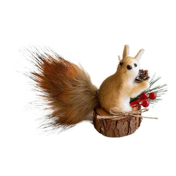Pekkaxy Foam Squirrel Ornaments, 7-Piece Set, Lightweight Festive Decor for Christmas Trees and Wreaths