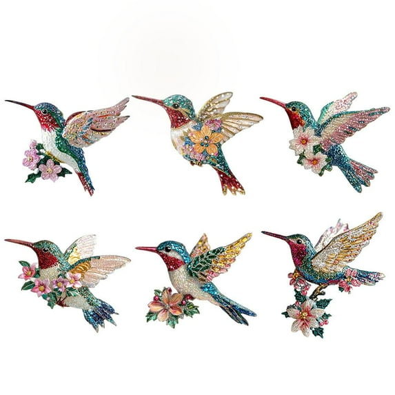 Pekkaxy Glittering Hummingbird Christmas Decorations,Exquisite Bird Ornaments for Tree,Elegant Hummingbird Gifts for Women,Colorful Bird Ornaments for Home Decor Yard Windows Xmas Decorations