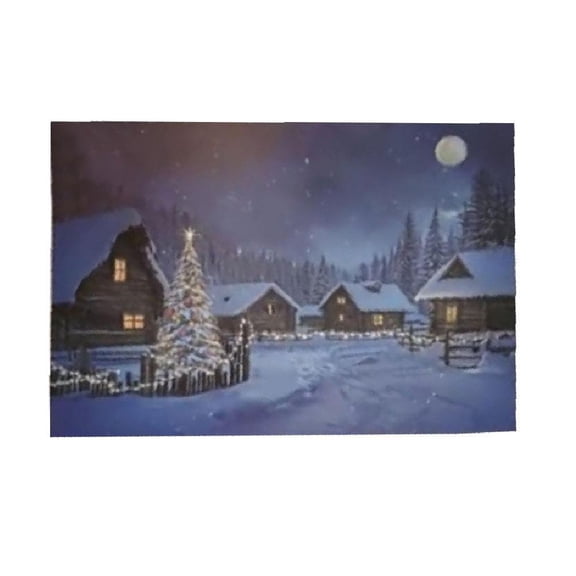 Pekkaxy Heat-Resistant Paper Christmas Card, Temperature Change Magic Design with Glowing Snow Scene, for Holiday Greetings and Festive Home Tabletop Display
