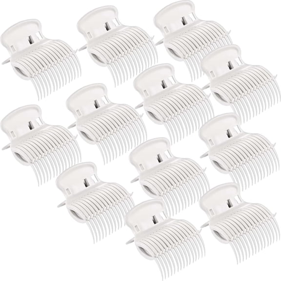 Pekkaxy Hot Roller Clips Hair Curler Claw Clips Replacement for Women Girls Hair Section Styling (12 Pieces)