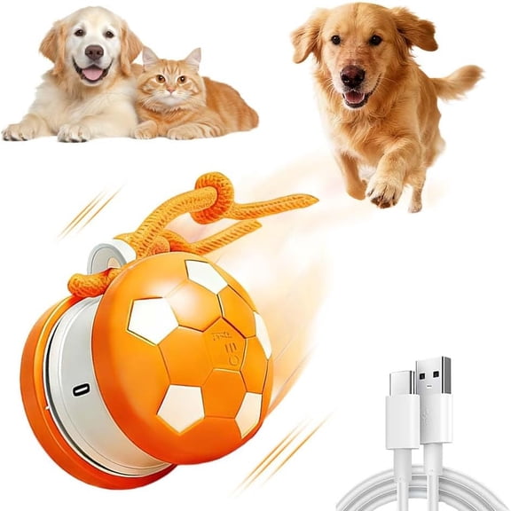 Pekkaxy Interactive Dog Toys, Moving Interactive Dog Ball with Touch Activated, Automatic Rolling Ball Toys for Puppy/Medium Dogs, Squeaky Dogs Toy Active Rolling Wicked Balls for Daily Training