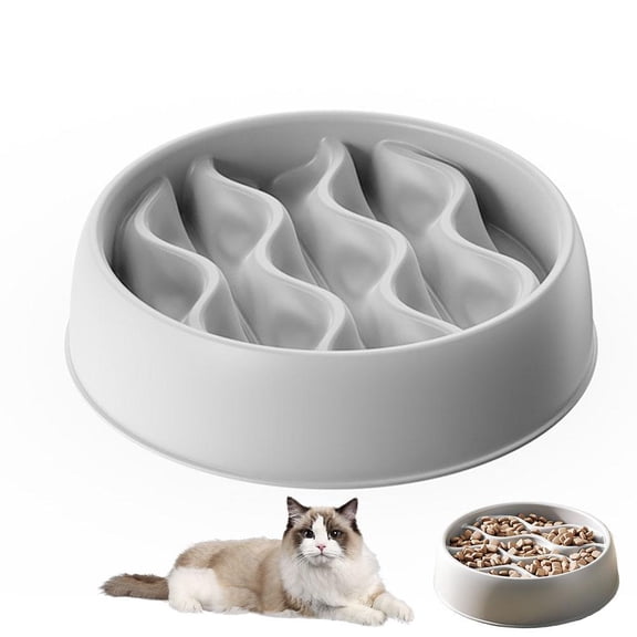 Pekkaxy Large Capacity Cat Slow Feeder, 7.2 x 1.8 Inch Maze Design, Prevents Fast Eating and Choking, for Adult Cats with Big Appetites